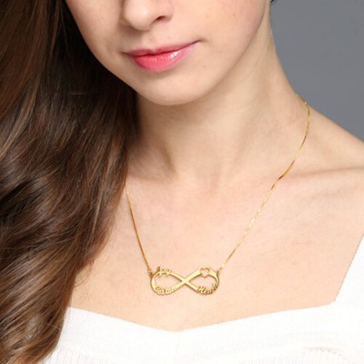 heart and infinity necklace gold - 3 name infinity necklace family infinity necklace women's infinity necklace infinity necklaces for women