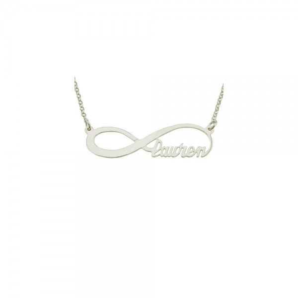 inf05L   - 1.75" Sterling Silver Infinity Name Necklace