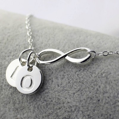 infinity with initial disc names necklace initials infinity necklace children names necklace infinity children names - memorial necklace