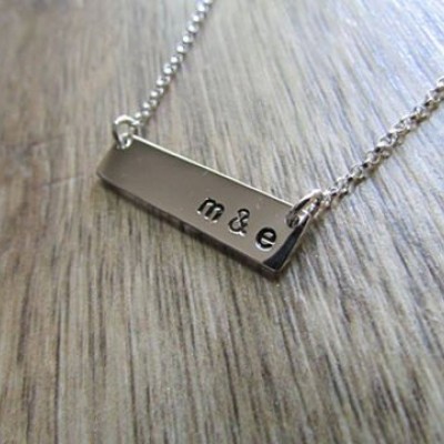 initial bar necklace custom necklace you choose the initials or date or word