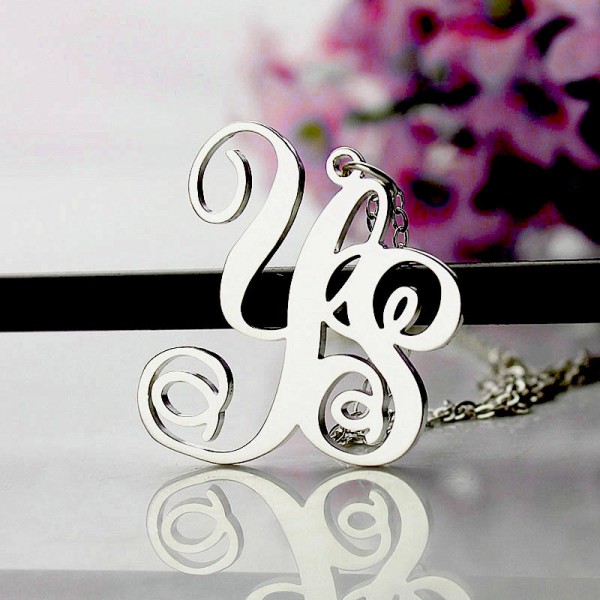initial necklace in gold or silver 2 letters necklace initial pendant in silver initial charm silver initial necklace custome initial silver