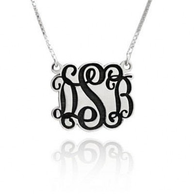 monogram necklace pendant silver, initial necklaces for women, 3 initial monogram necklace, Delicate Monogram, gift for her