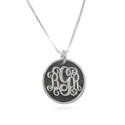 monogram necklace pendant silver, initial necklaces for women, 3 initial monogram necklace, Delicate Monogram, gift for her