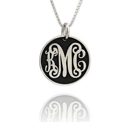 monogram necklace pendant silver, initial necklaces for women, 3 initial monogram necklace, Small Initial Monogram, Delicate Monogram