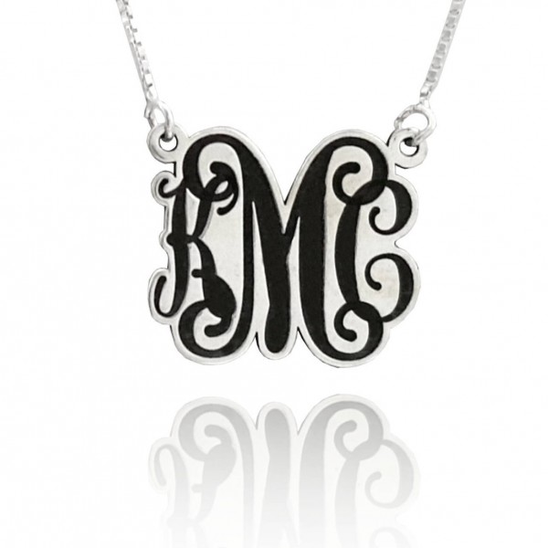monogram necklace pendant silver, initial necklaces for women, 3 initial monogram necklace, Small Initial Monogram, Delicate Monogram