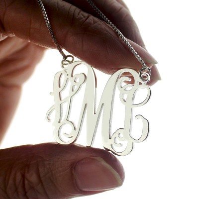 monogram necklace sterling silver initial necklace monogram jewelry silver monogram necklace silver initial necklace silver monogram pendant