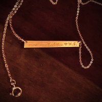 nameplate necklace 14k gold engraved 