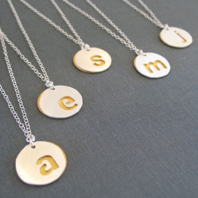 personalized jewelry gift - initial necklace - gift for mom - monogram jewelry - silhouette letter - mother's day - mother necklace
