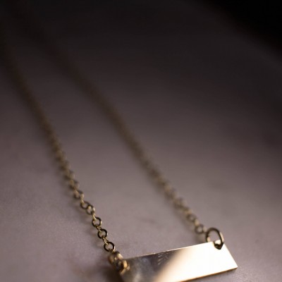 petite gold bar necklace // gold filled // personalized