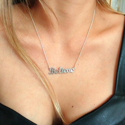 real silver name necklace - name necklace women - name necklace silver cursive - name necklace silver for kids - name necklace for child