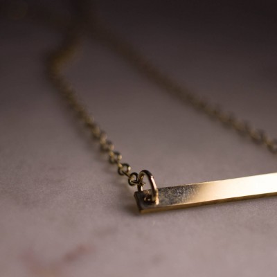 skinny gold bar necklace // gold filled // personalized