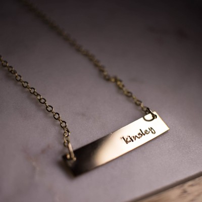 standard gold bar necklace // gold filled  // personalized