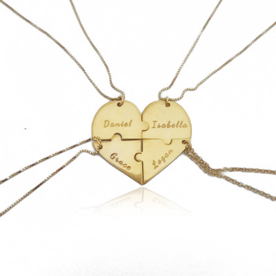 Best friends necklace for 4 Friendship necklaces 4 pieces heart necklace heart puzzle necklaces