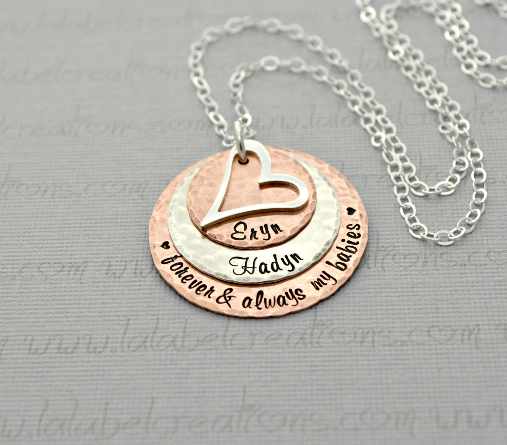 Forever and Always My Babies Necklace Personalized Necklace with Heart