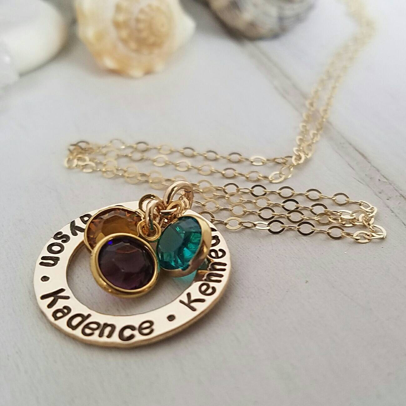 Gold Name Necklace, Personalized Mothers Necklace, 14kt Gold Filled ...