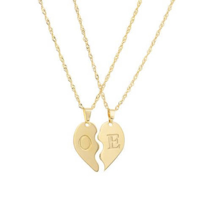 Half Heart Necklace - Split Heart Necklace - Best Friend Necklace - BFF Necklace - Mother Daughter Necklaces - Friendship Necklace