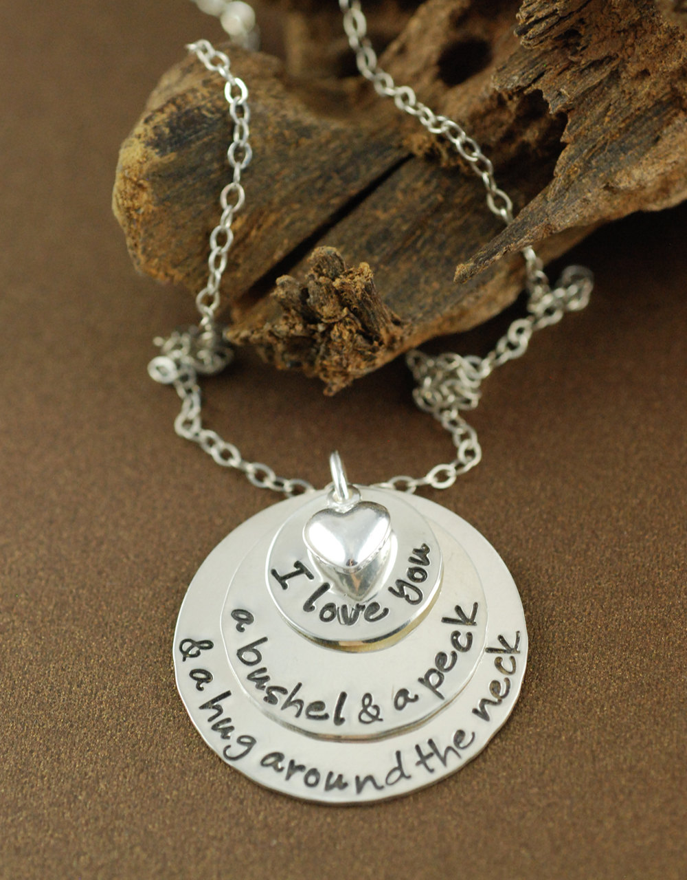 I love you a bushel and a peck Necklace, Birthstone