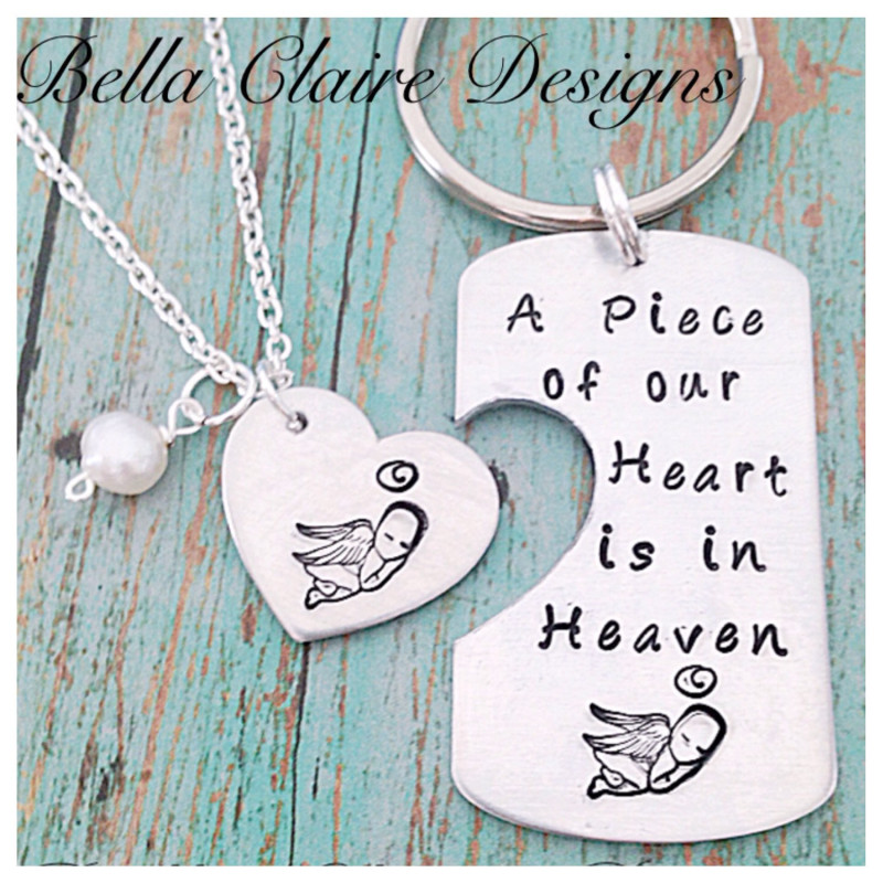 Miscarriage Necklace Angel Baby Hand Stamped Miscarriage Baby Loss