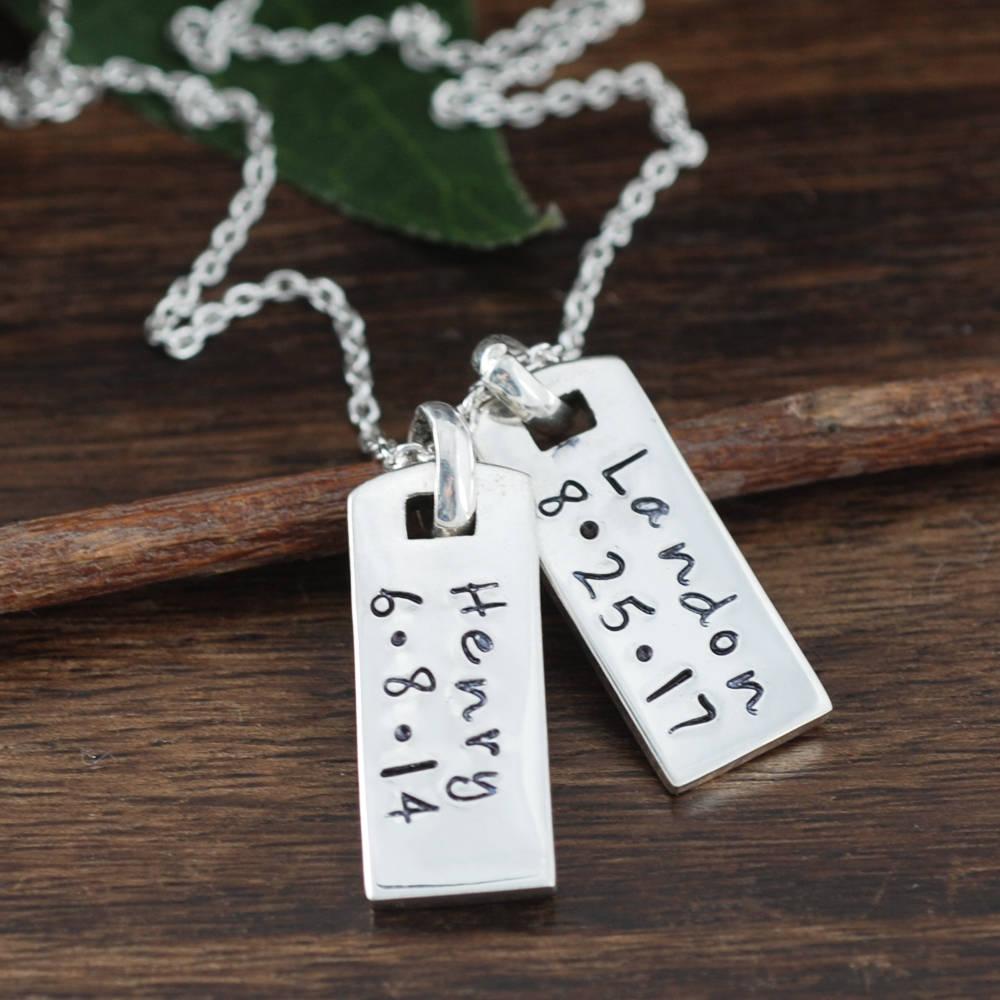 Personalized Dog Tag Name Necklace, Daddy Necklace, Gift for Dad