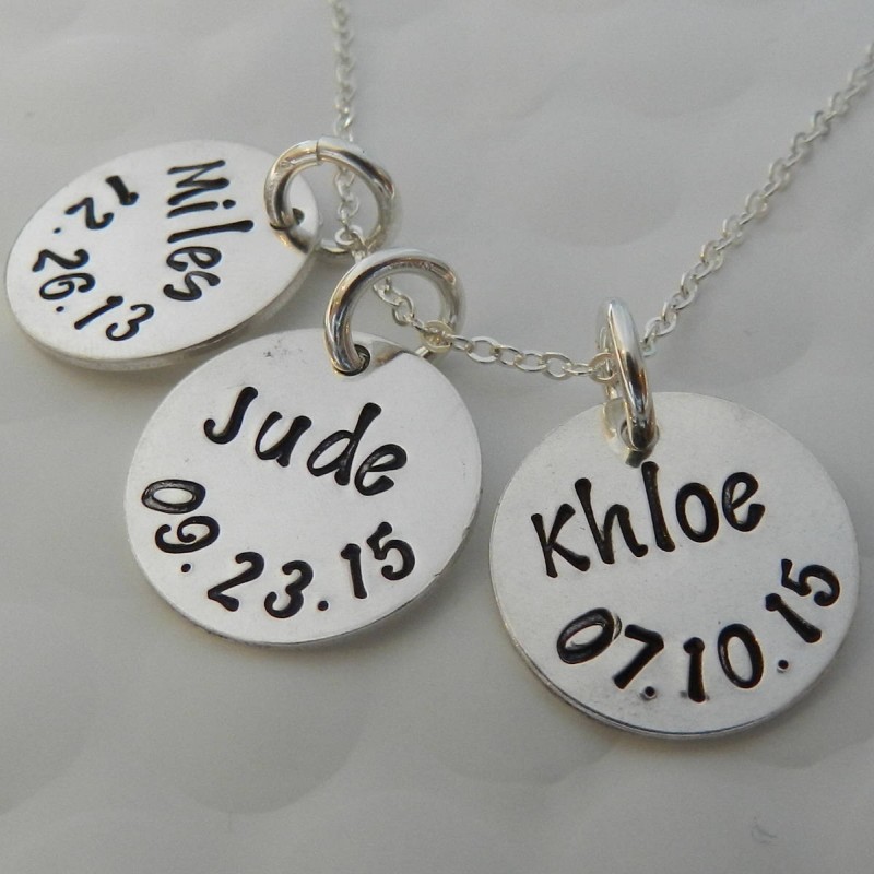 Personalized Gift for Mom, Three Name necklace, Kids name ...