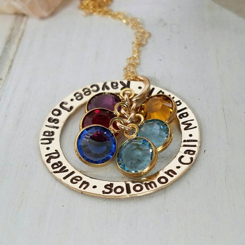 Personalized Grandmother Necklace, 14kt Gold Fill, Custom name necklace, 6 Name Necklace