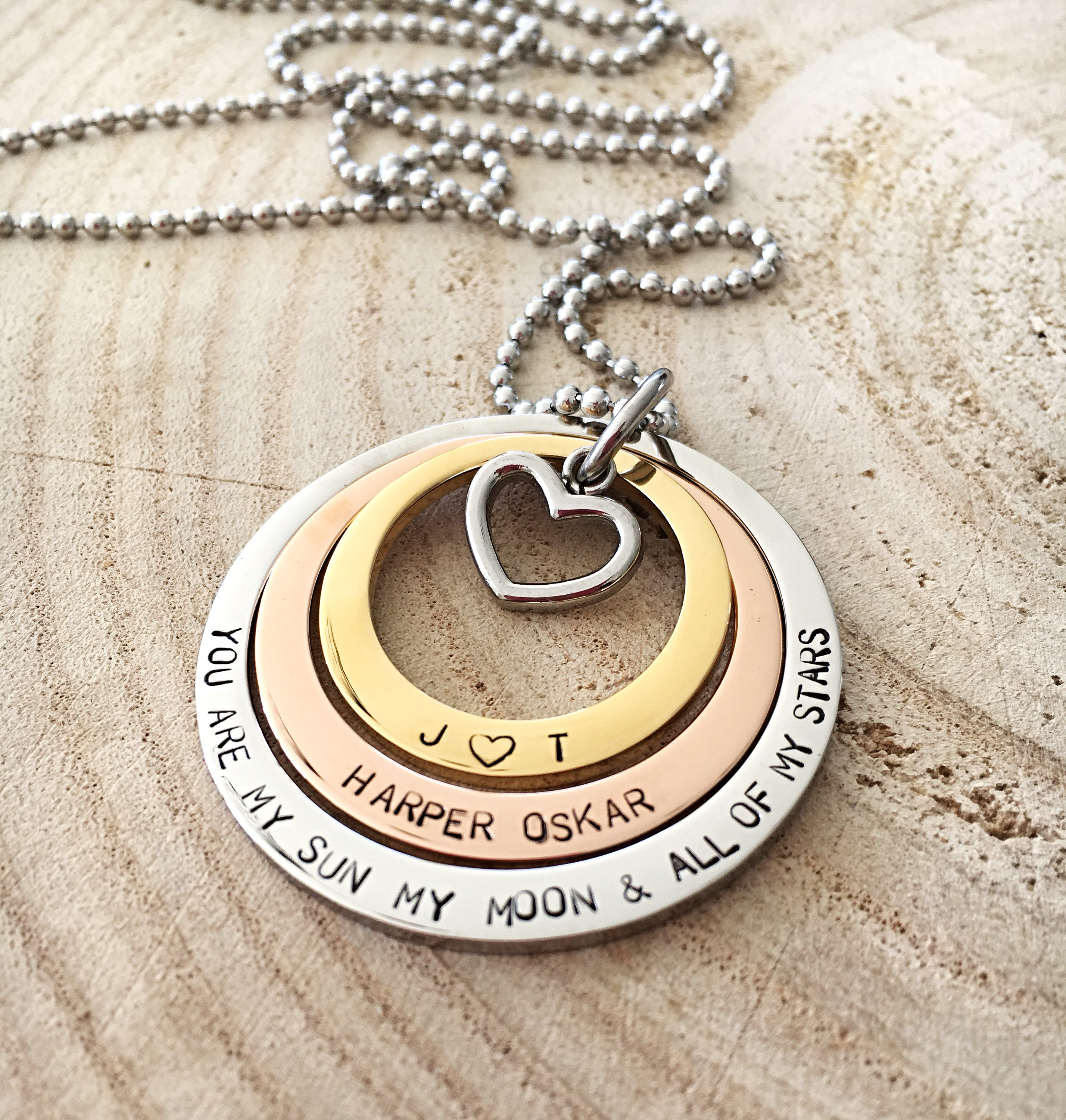 Personalized Necklace, Mothers Day Gift, Hand Stamped Necklace, Hand