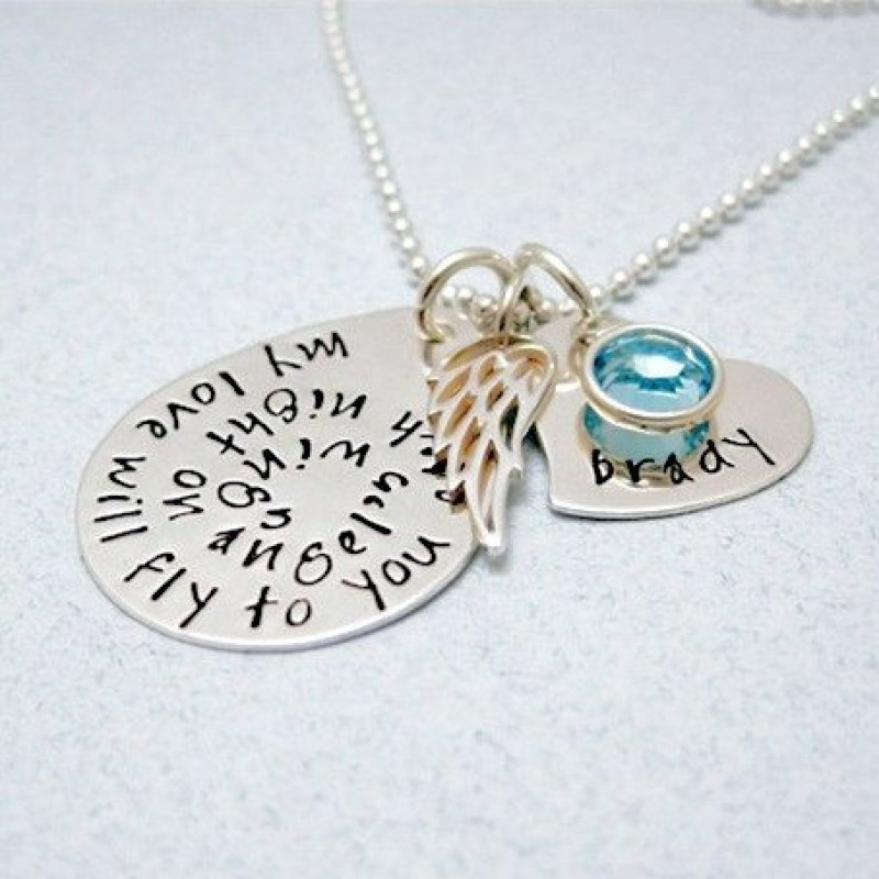 Personalized Remembrance Necklace Quote Necklace Memorial Keepsake
