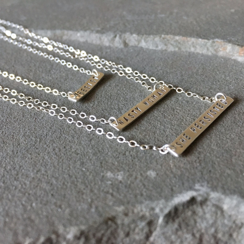 She Persisted, Nasty Woman, Resist Necklace, Feminism Jewelry, Womens