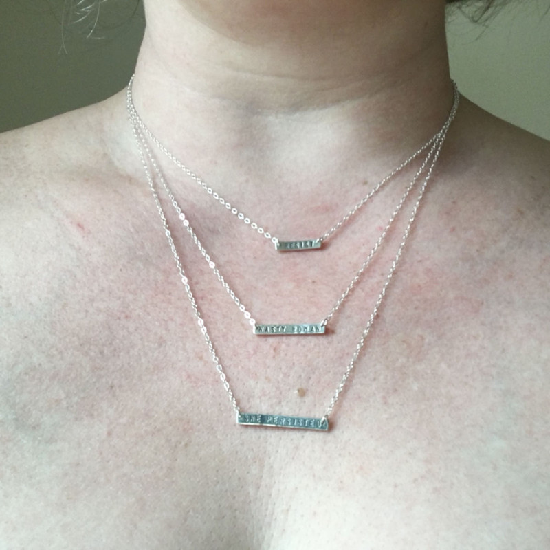 She Persisted, Nasty Woman, Resist Necklace, Feminism Jewelry, Womens