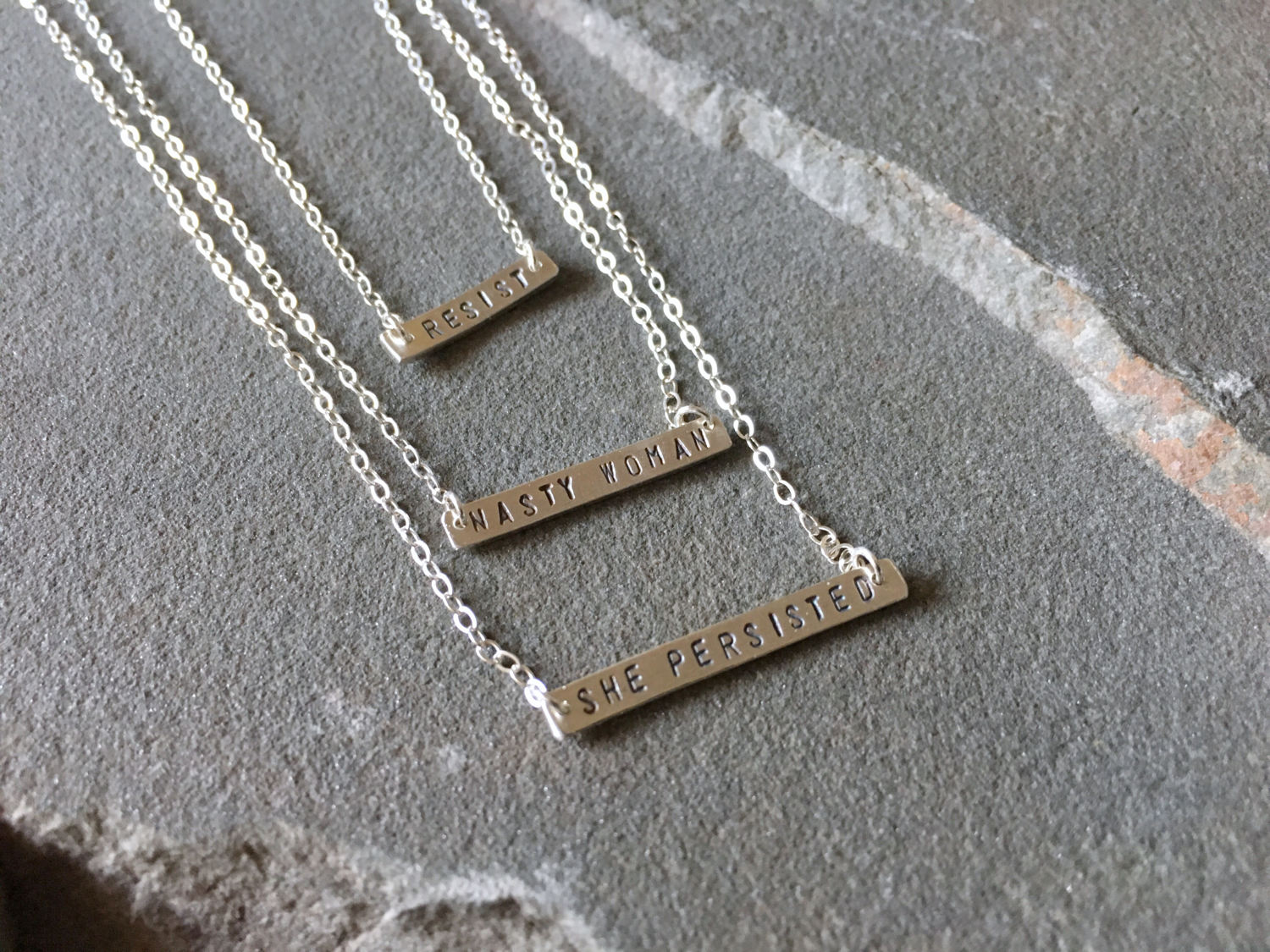 She Persisted, Nasty Woman, Resist Necklace, Feminism Jewelry, Womens