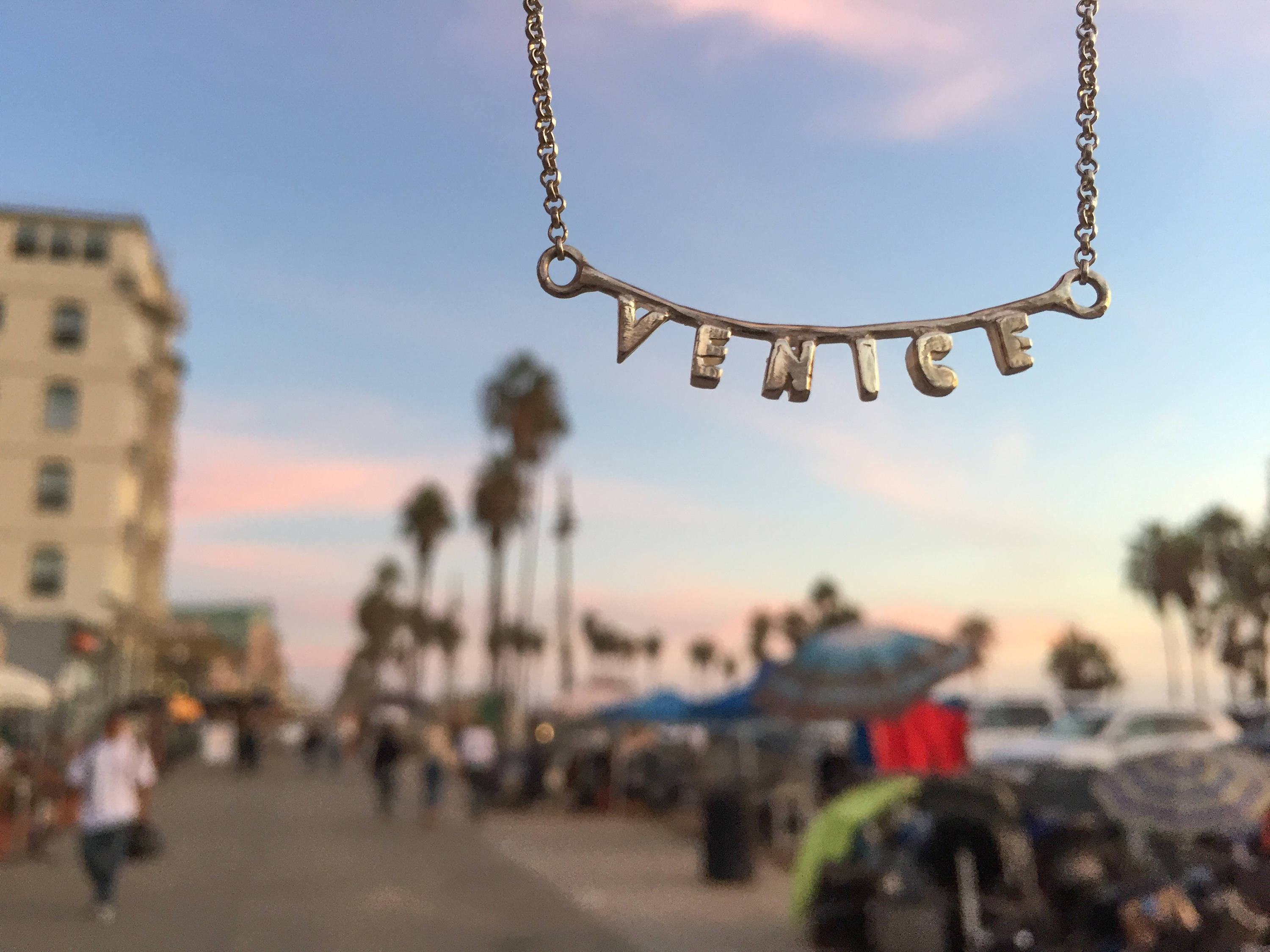 Venice necklace, Venice Beach Jewelry, Venice Sign, California Necklace