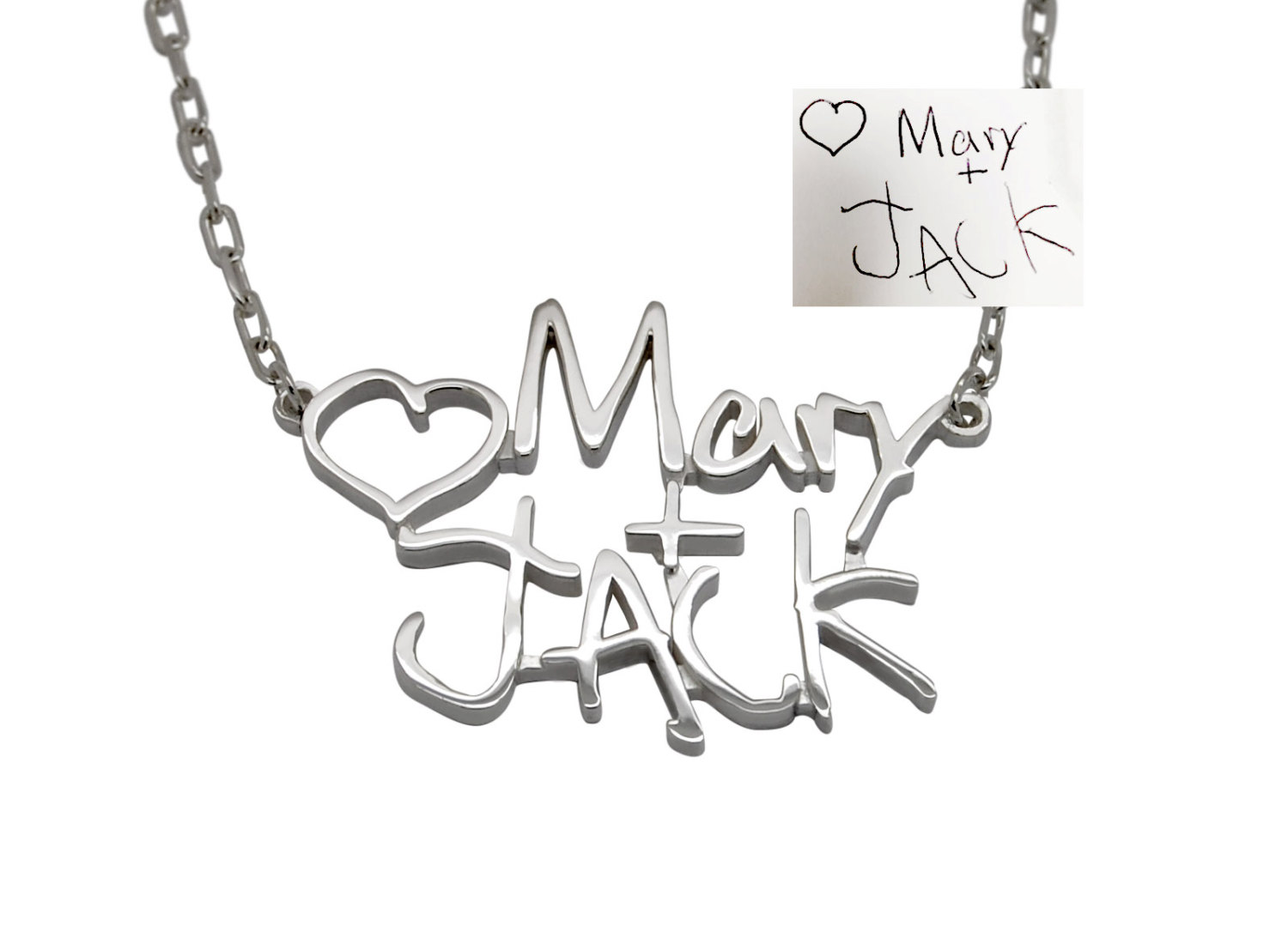 Your Childrens Drawing Necklace, Kids Name Jewelry for Mom, Children