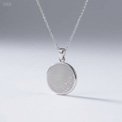Fingerprint Necklace • Custom Personalized Engraved Keepsake • Cross Necklace •  Christian Birthstone •  Push Gift • Memorial Gift  [18-201]