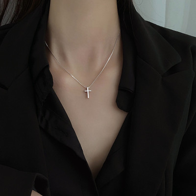 Mini Silver Cross Charm Necklace - Name My Jewelry ™