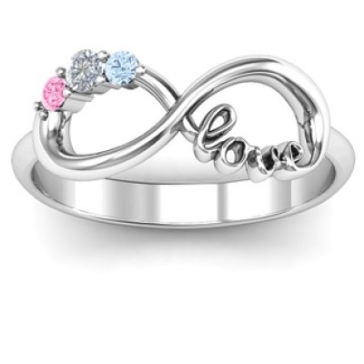 Customised Infinity Promise Ring With Birthstone Infinity Love Ring  - Name My Jewelry ™