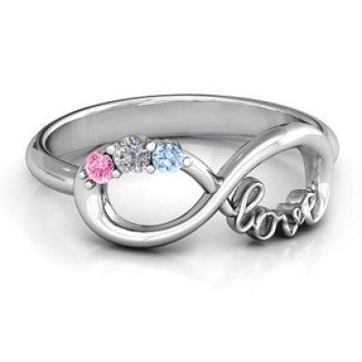 Customised Infinity Promise Ring With Birthstone Infinity Love Ring  - Name My Jewelry ™