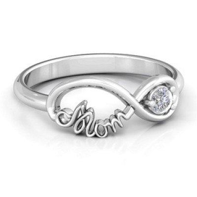 Mom's Infinity Bond Ring with Birthstone  - Name My Jewelry ™