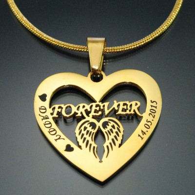 personalized Angel in My Heart Necklace - 18ct Gold Plated - Name My Jewelry ™