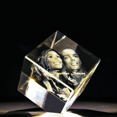 Square Crystal With Photo/Text Engraved Inside - Name My Jewelry ™