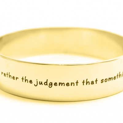 personalized 15mm Wide Endless Bangle - 18ct Gold Plated - Name My Jewelry ™