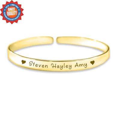 personalized 8mm Endless Bangle - 18ct Gold Plated - Name My Jewelry ™