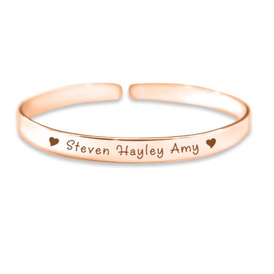 personalized 8mm Endless Bangle - 18ct Rose Gold - Name My Jewelry ™