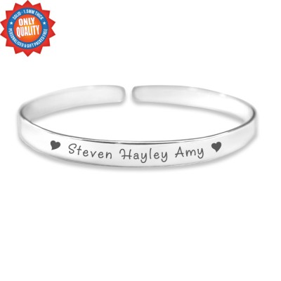 personalized 8mm Endless Bangle - 925 Sterling Silver - Name My Jewelry ™
