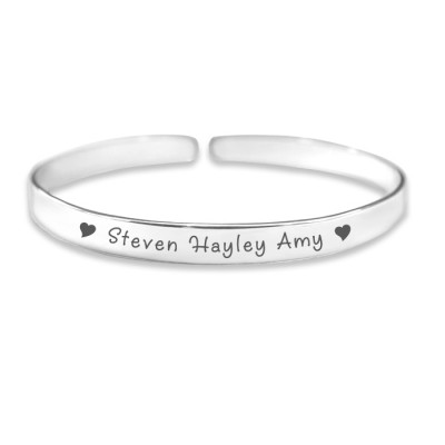 personalized 8mm Endless Bangle - 925 Sterling Silver - Name My Jewelry ™