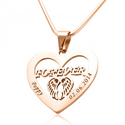 personalized Angel in My Heart Necklace - 18ct Rose Gold Plated - Name My Jewelry ™