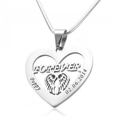 personalized Angel in My Heart Necklace - Sterling Silver - Name My Jewelry ™