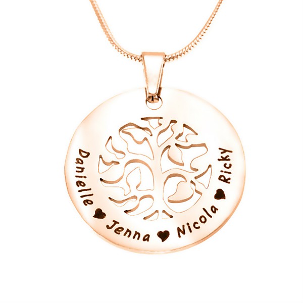 personalized BFS Family Tree Necklace - 18ct Rose Gold Plated - Name My Jewelry ™