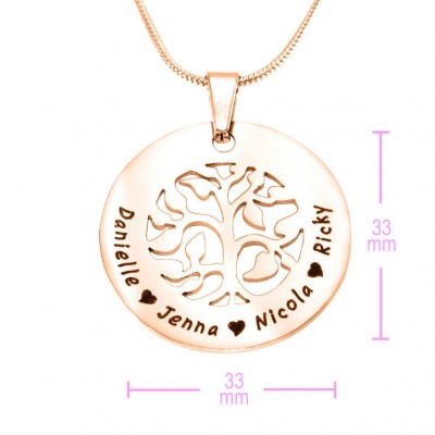 personalized BFS Family Tree Necklace - 18ct Rose Gold Plated - Name My Jewelry ™