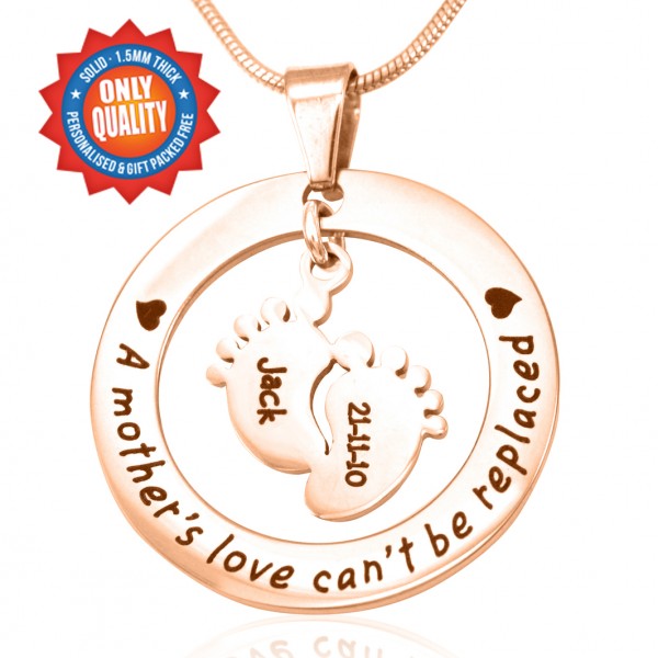 personalized Cant Be Replaced Necklace - Single Feet 18mm - 18ct Rose Gold - Name My Jewelry ™