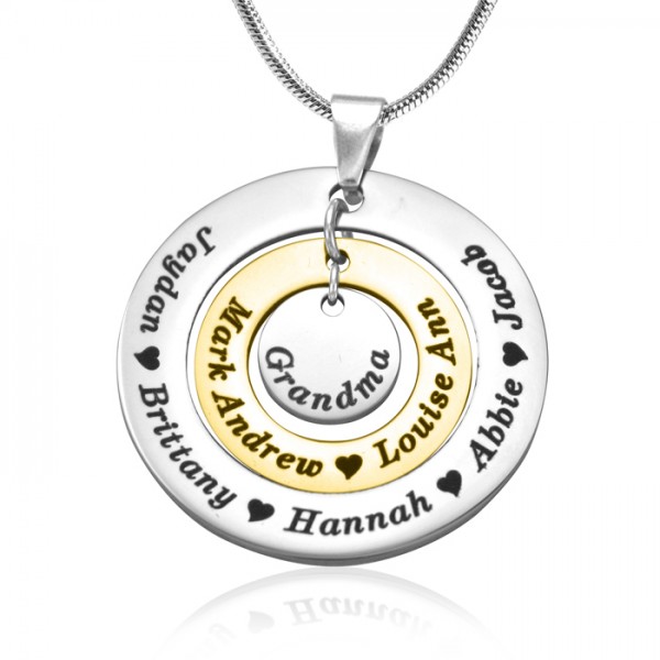 personalized Circles of Love Necklace - TWO TONE - Gold  Silver - Name My Jewelry ™